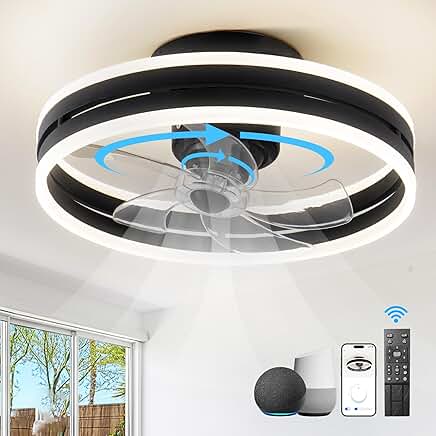 Bacowikin Oscillating Ceiling Fan with Circulator and Reversible Motor Assistant
